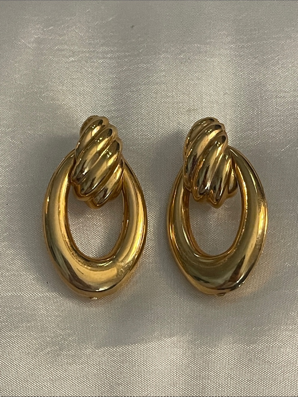 Gold-Tone Oval Earrings